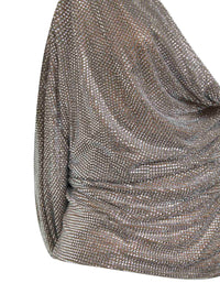 Giuseppe Di Morabito Women Silver Crystal Asymmetric Draped Top