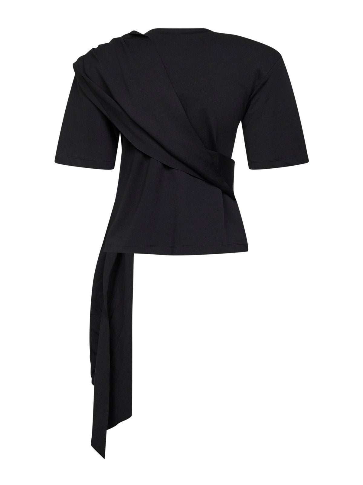 GIUSEPPE DI MORABITO Giuseppe Di Morabito Women Black Stretch Jersey T-Shirt With Crystal Feather
