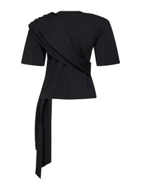GIUSEPPE DI MORABITO Giuseppe Di Morabito Women Black Stretch Jersey T-Shirt With Crystal Feather