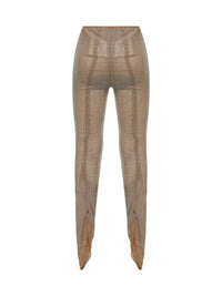 GIUSEPPE DI MORABITO Giuseppe Di Morabito Women Beige Crystal Leggings