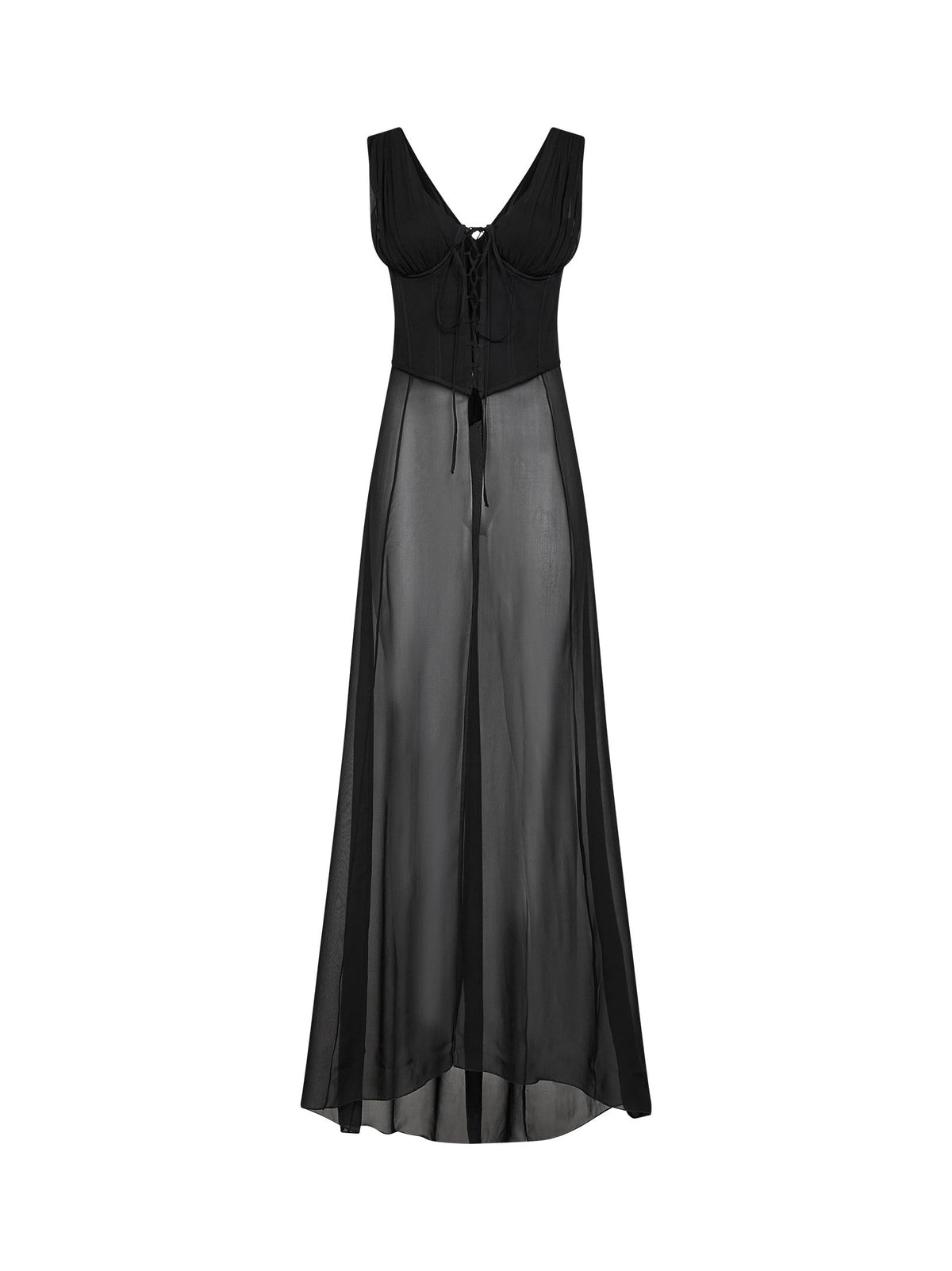GIUSEPPE DI MORABITO Giuseppe Di Morabito Women Black Silk Bustier Top With Sheer Skirt