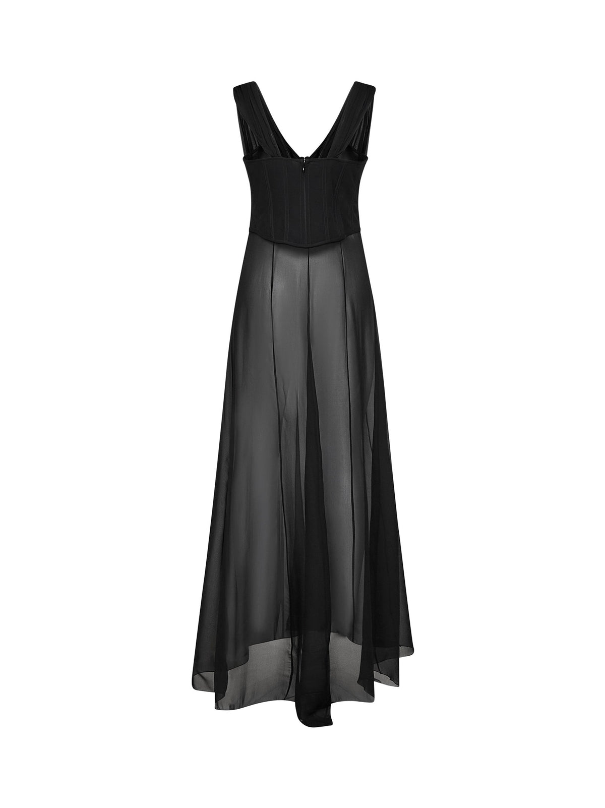 GIUSEPPE DI MORABITO Giuseppe Di Morabito Women Black Silk Bustier Top With Sheer Skirt