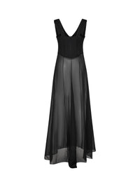 GIUSEPPE DI MORABITO Giuseppe Di Morabito Women Black Silk Bustier Top With Sheer Skirt