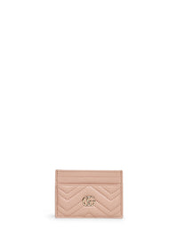 Gucci Women Pinkish Beige Gg Marmont Card Holder