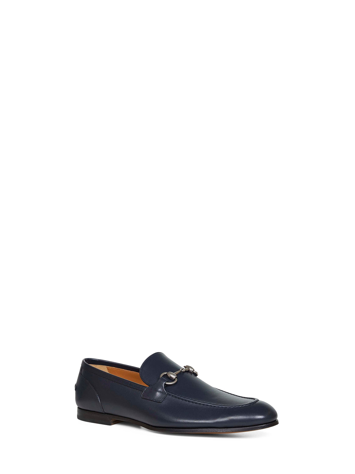 GUCCI Gucci Men Dark Blue Leather Gucci Jordaan Loafers