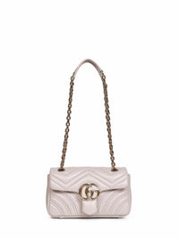 Gucci Women Light Grey Gg Marmont Small Shoulder Bag