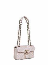 Gucci Women Light Grey Gg Marmont Small Shoulder Bag