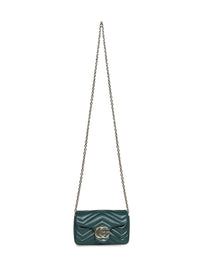 Gucci Women Green Gg Marmont Mini Shoulder Bag