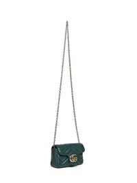 Gucci Women Green Gg Marmont Mini Shoulder Bag