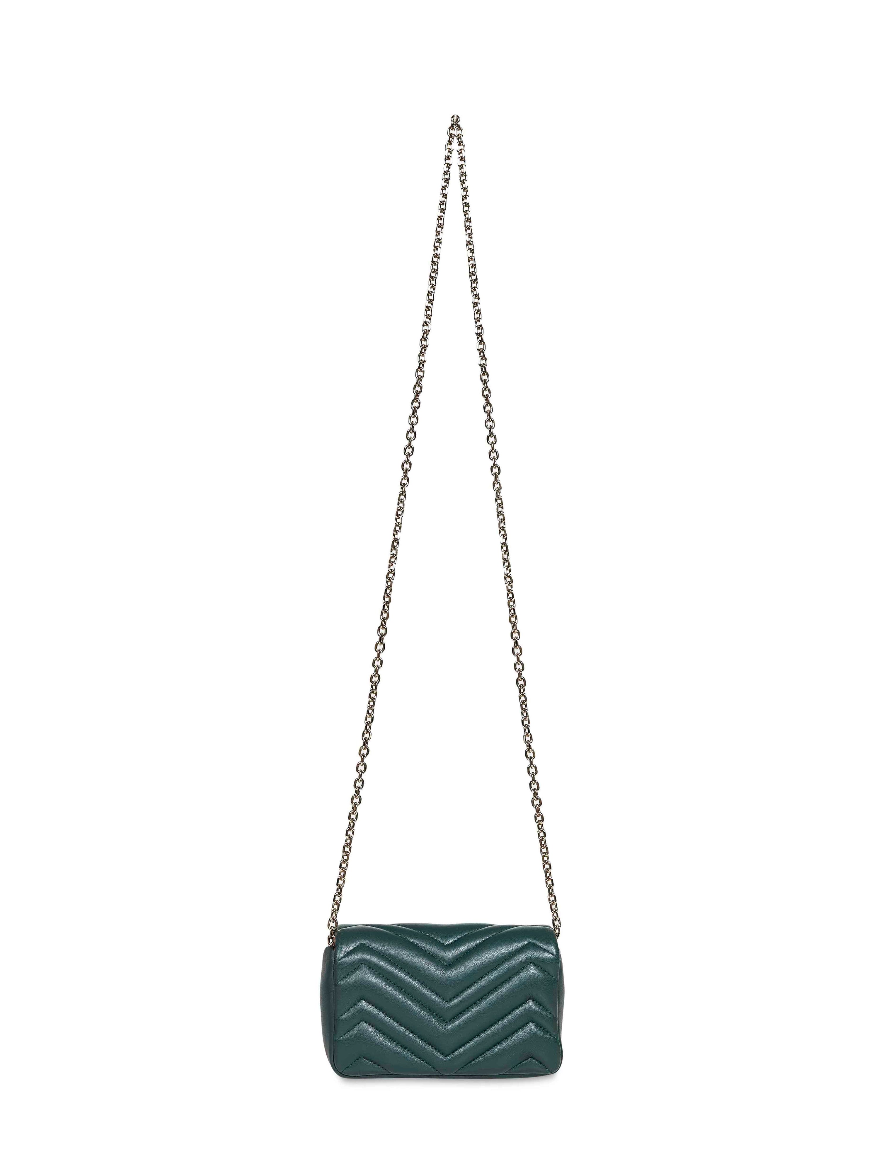 Gucci Women Green Gg Marmont Mini Shoulder Bag