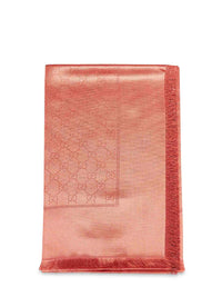 Gucci Women Orange Gg Lamé Wool And Silk Shawl<Br/>