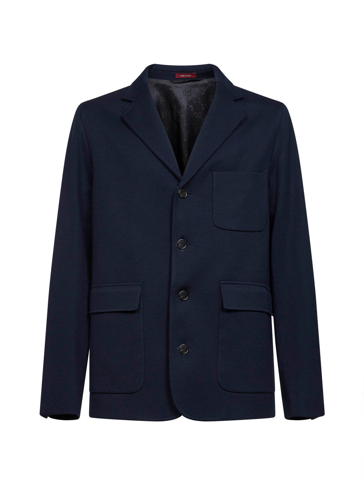 GUCCI Gucci Men Dark Blue Cotton Jersey Single-Breasted Jacket
