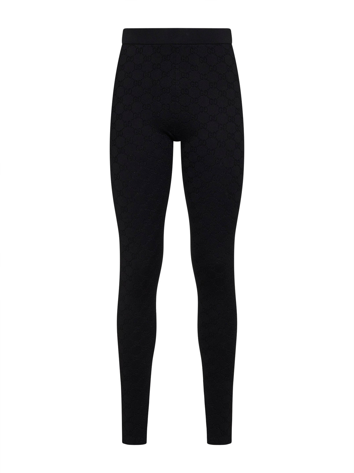 GUCCI Gucci Women Black Gg Jacquard Ultrafine Stretch Viscose Blend Leggings