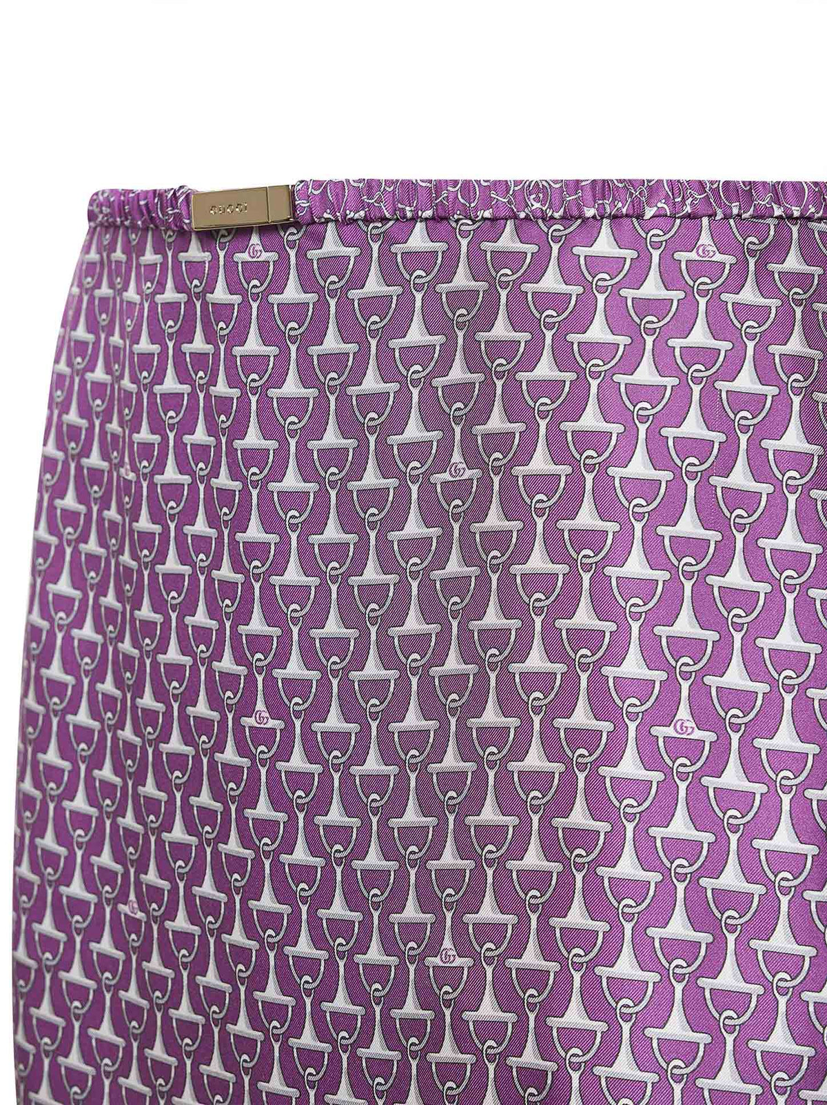 GUCCI Gucci Women Violet Printed Silk Twill Midi Skirt