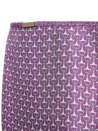 GUCCI Gucci Women Violet Printed Silk Twill Midi Skirt