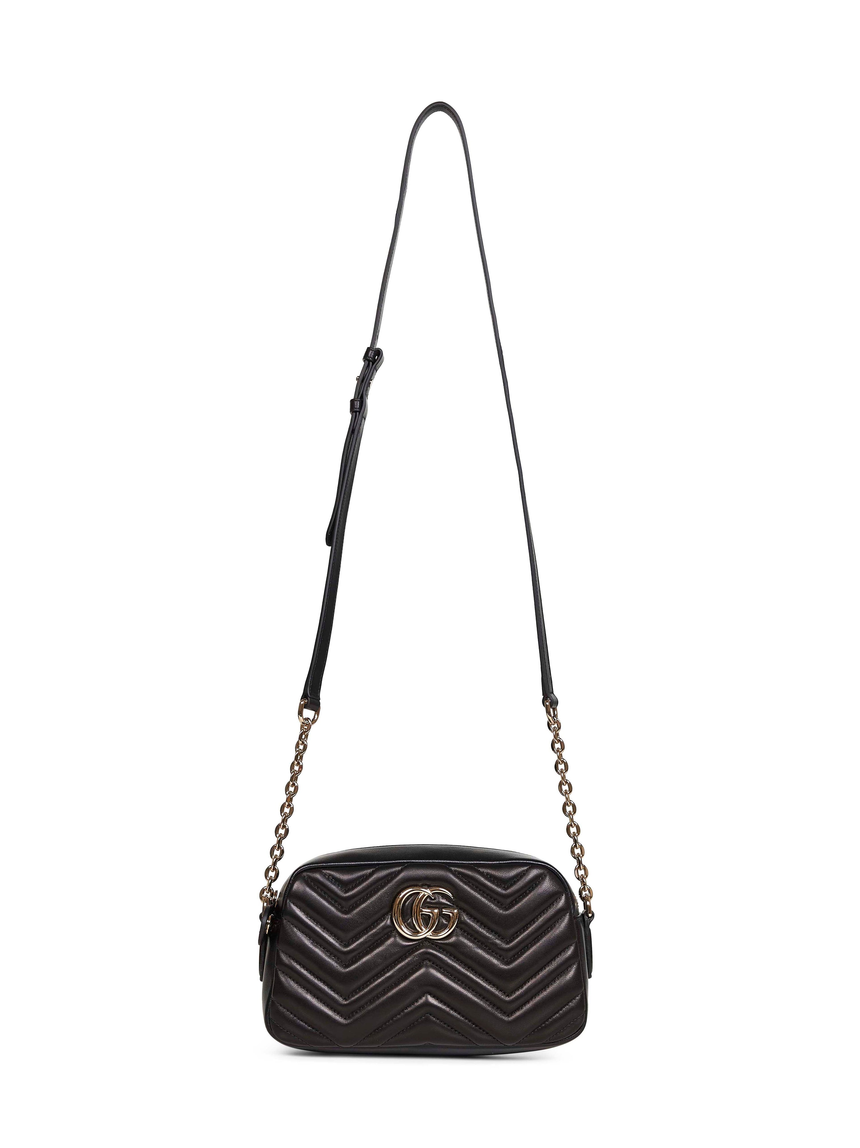 Gucci Women Black Gg Marmont Small Camera Bag