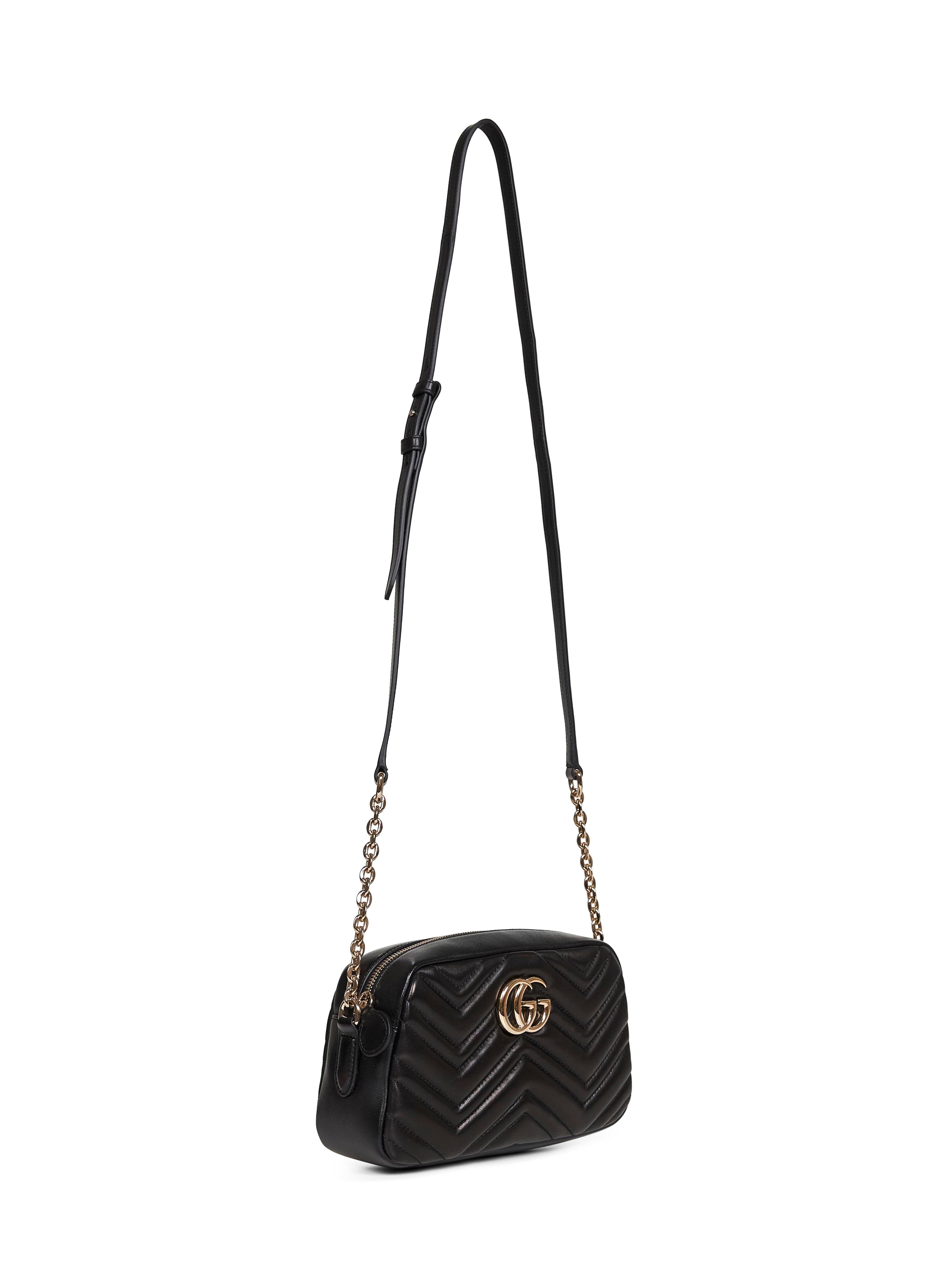 Gucci Women Black Gg Marmont Small Camera Bag