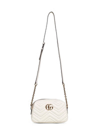 Gucci Women Dusty White Gg Marmont Small Camera Bag