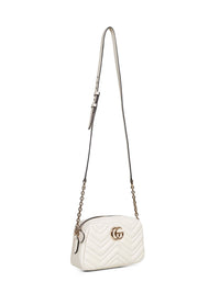 Gucci Women Dusty White Gg Marmont Small Camera Bag