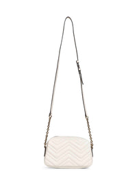 Gucci Women Dusty White Gg Marmont Small Camera Bag