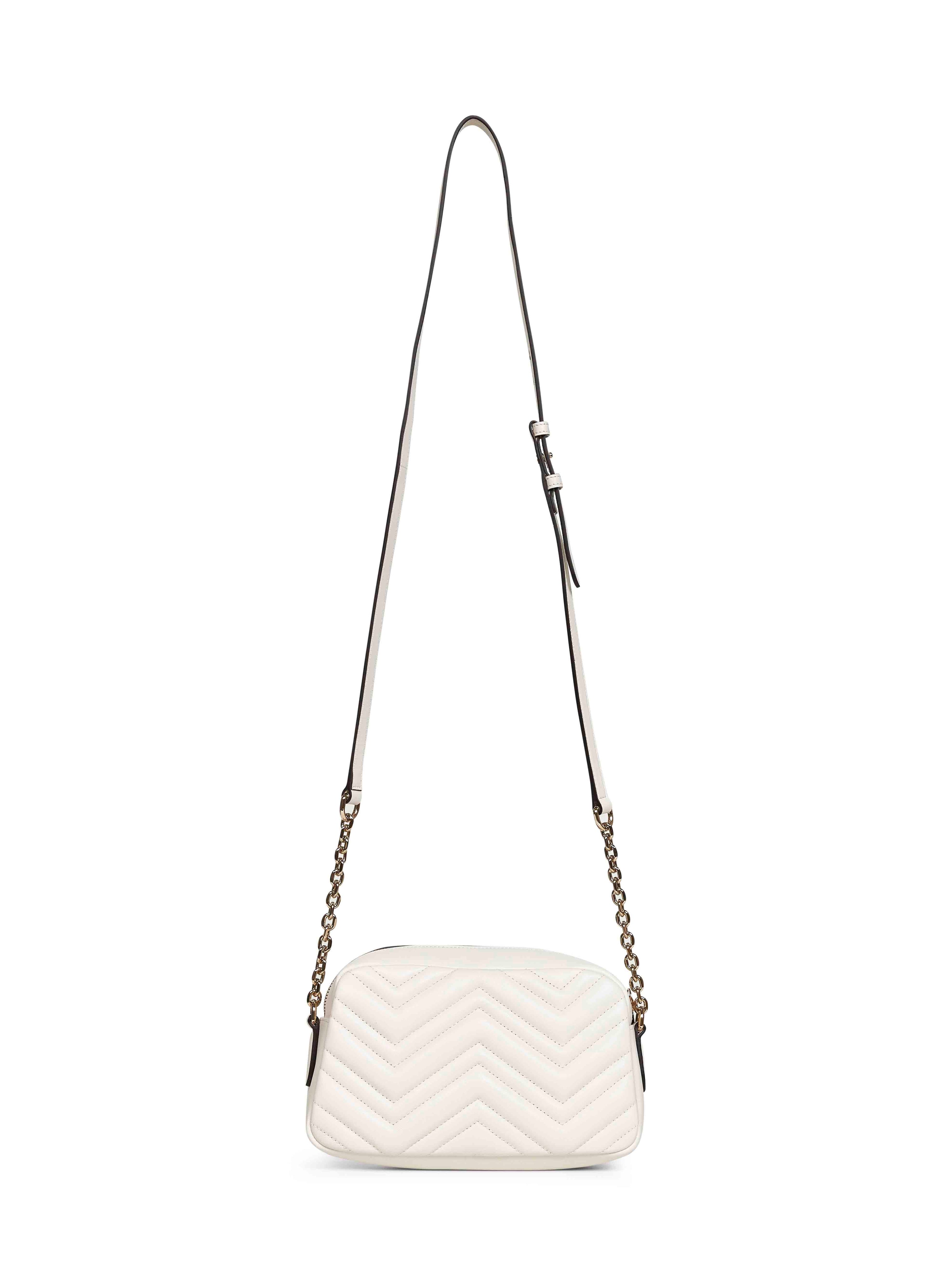 Gucci Women Dusty White Gg Marmont Small Camera Bag