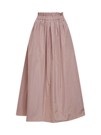 Herno Women Powder Pink New Techno Taffeta Long Skirt