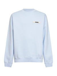 Jacquemus Men Light Blue Organic Cotton Fleece The Gros Grain Sweatshirt