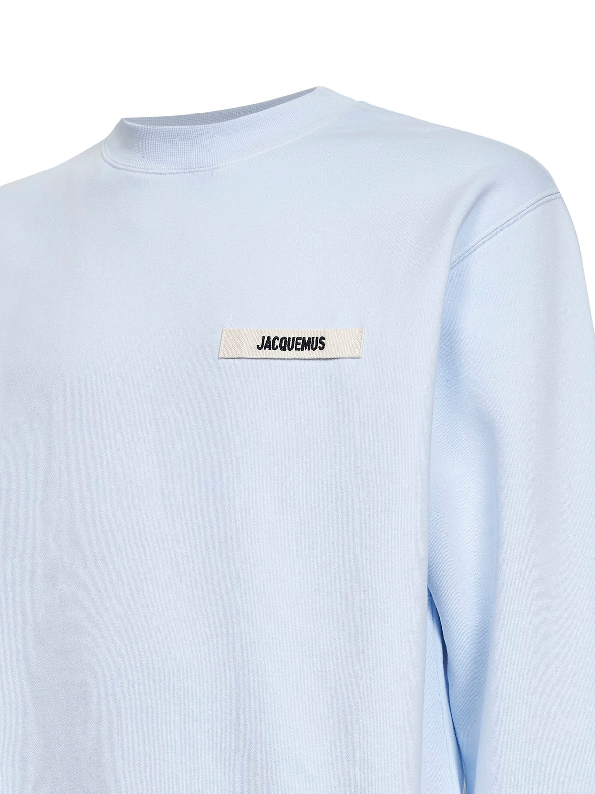 Jacquemus Men Light Blue Organic Cotton Fleece The Gros Grain Sweatshirt