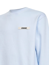 Jacquemus Men Light Blue Organic Cotton Fleece The Gros Grain Sweatshirt