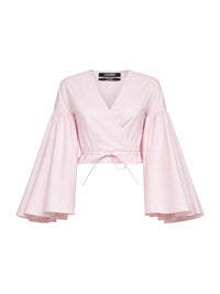 JACQUEMUS Jacquemus Women Light Pink The Paysan Ruffled Wrap Top