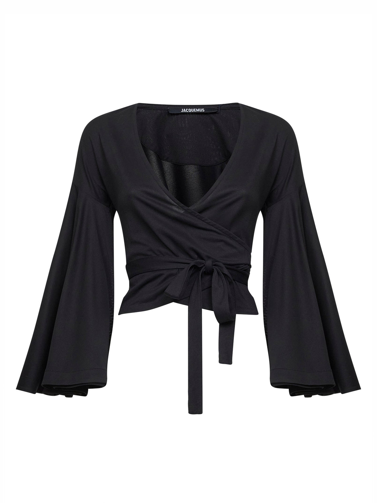 Jacquemus Women Black Jersey Thw Ventadau Wrap Top