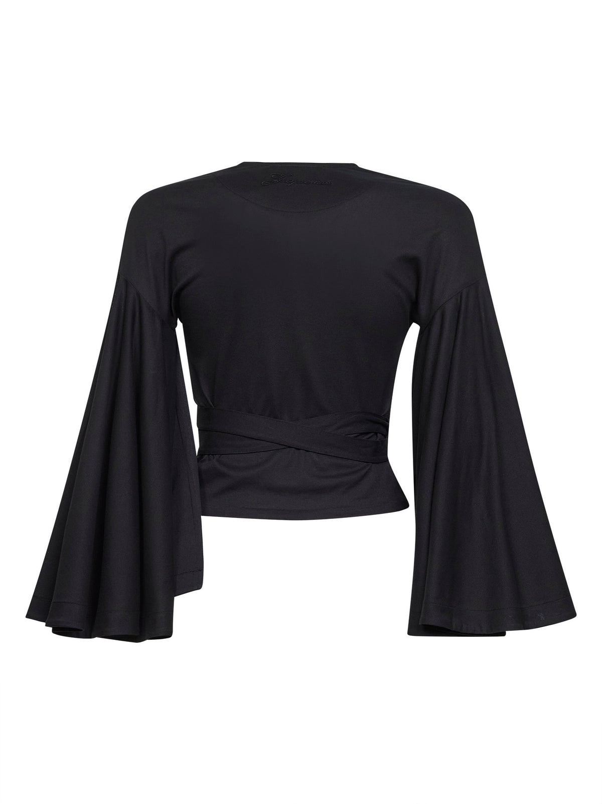 Jacquemus Women Black Jersey Thw Ventadau Wrap Top