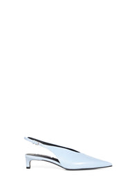 Jil Sander Women Powder Blue Leather Pointed Slingback Pumps