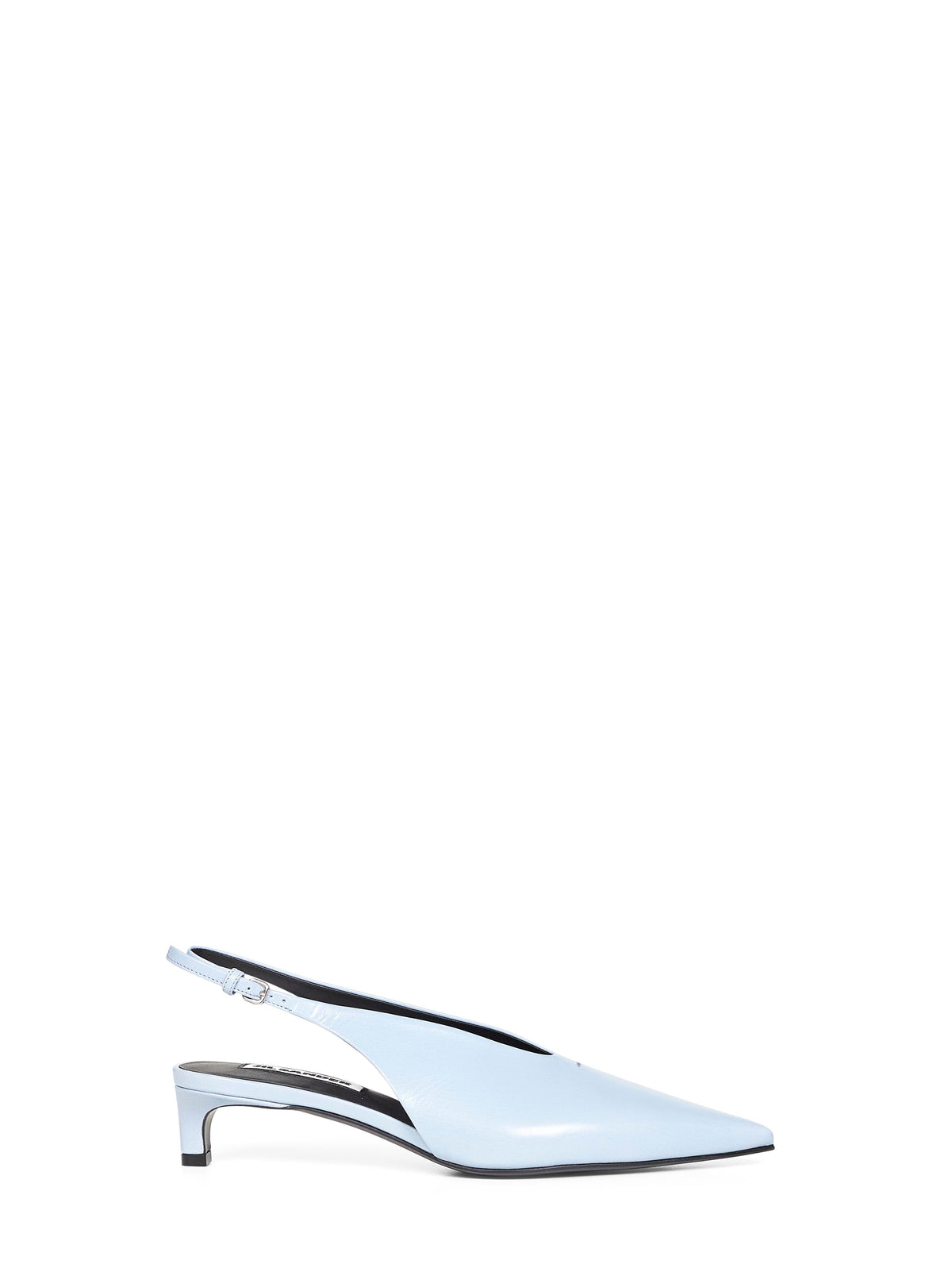 Jil Sander Women Powder Blue Leather Pointed Slingback Pumps