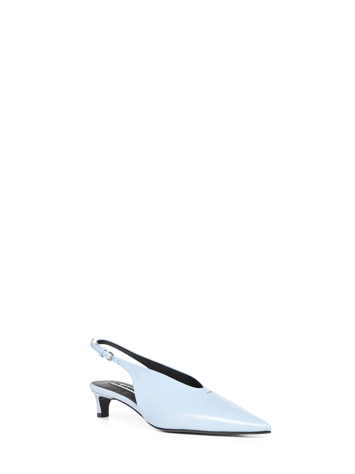 Jil Sander Women Powder Blue Leather Pointed Slingback Pumps