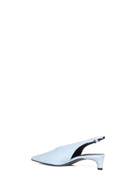 Jil Sander Women Powder Blue Leather Pointed Slingback Pumps