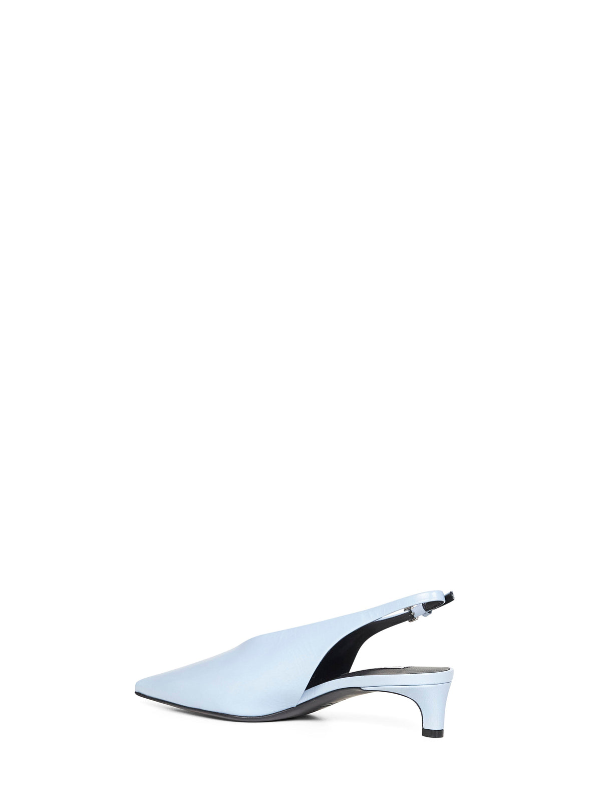Jil Sander Women Powder Blue Leather Pointed Slingback Pumps