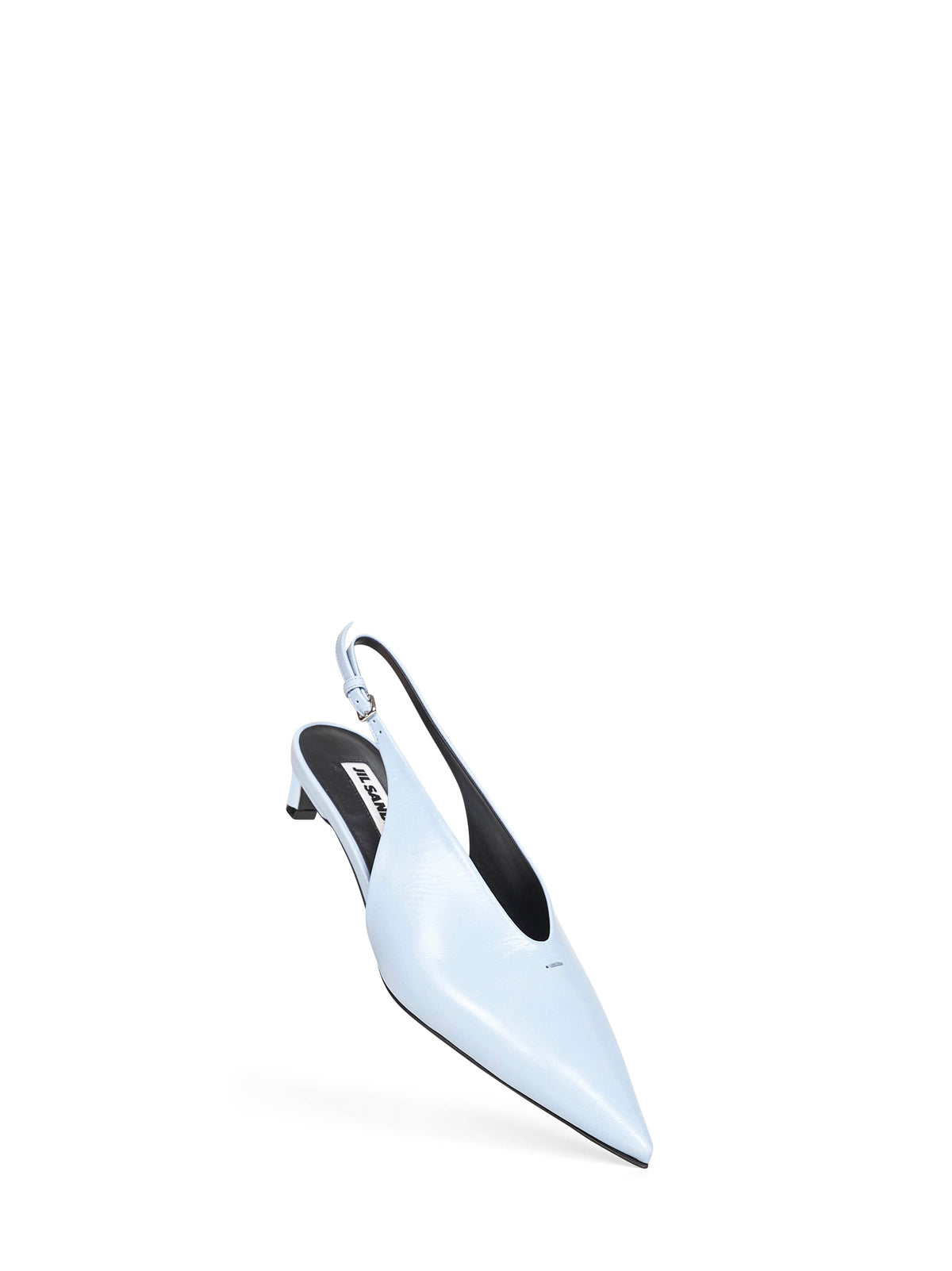 Jil Sander Women Powder Blue Leather Pointed Slingback Pumps