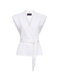 Lemaire Women Milk Bleached Denim Belted Chasuble