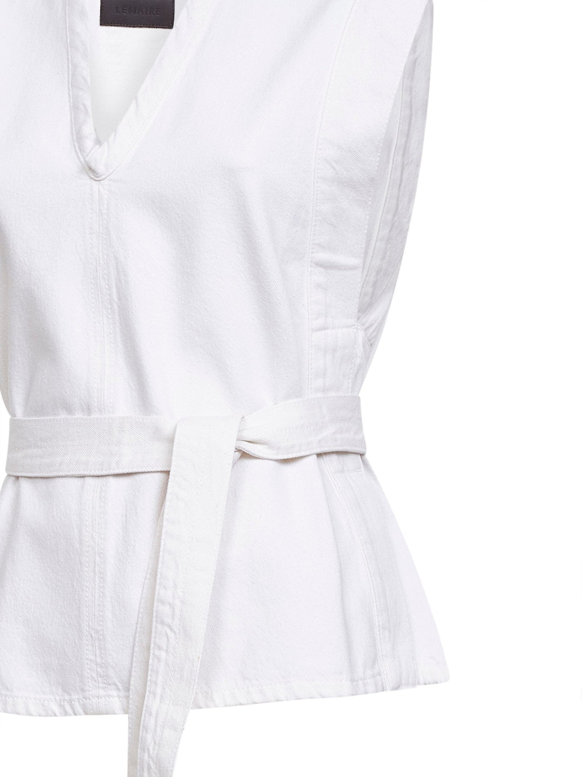 Lemaire Women Milk Bleached Denim Belted Chasuble