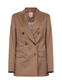 Max Mara Women Hazelnut Twill Mxmcupola Double-Breasted Blazer