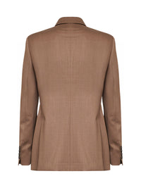 Max Mara Women Hazelnut Twill Mxmcupola Double-Breasted Blazer
