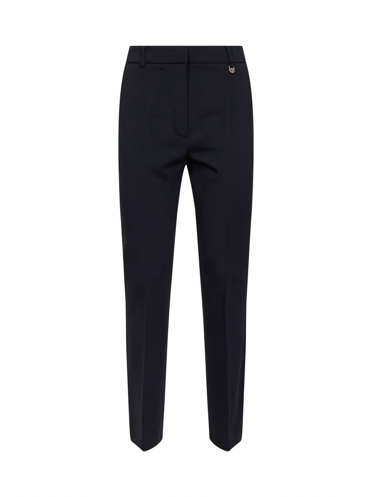 MAX MARA Max Mara Women Navy Blue Stretch Wool Mxmgiglio Slim Trousers