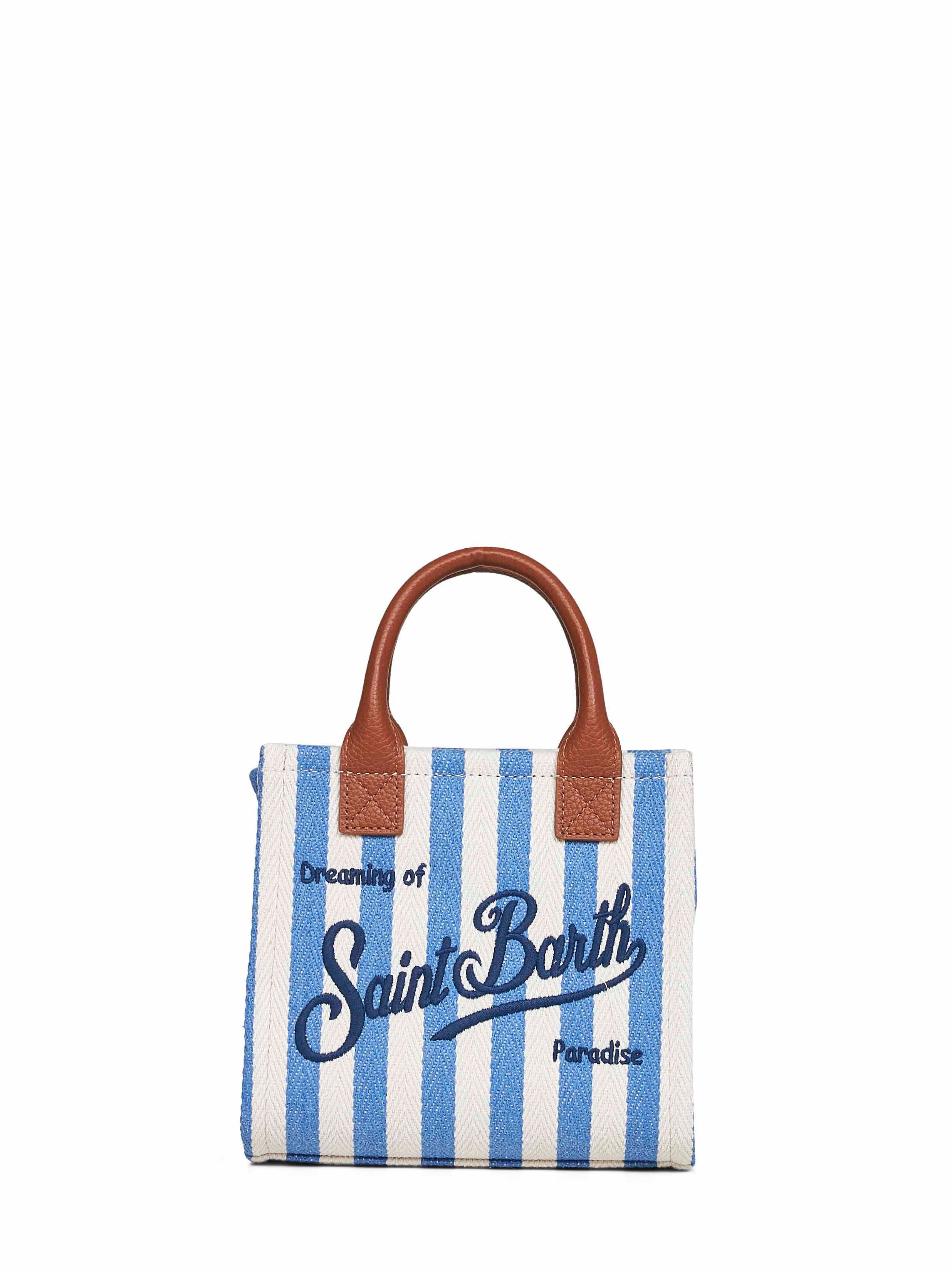 MC2 SAINT BARTH Mc2 Saint Barth Women Light Blue And White Vanity Bag Mini Handbag With Shoulder Strap
