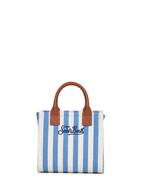 MC2 SAINT BARTH Mc2 Saint Barth Women Light Blue And White Vanity Bag Mini Handbag With Shoulder Strap