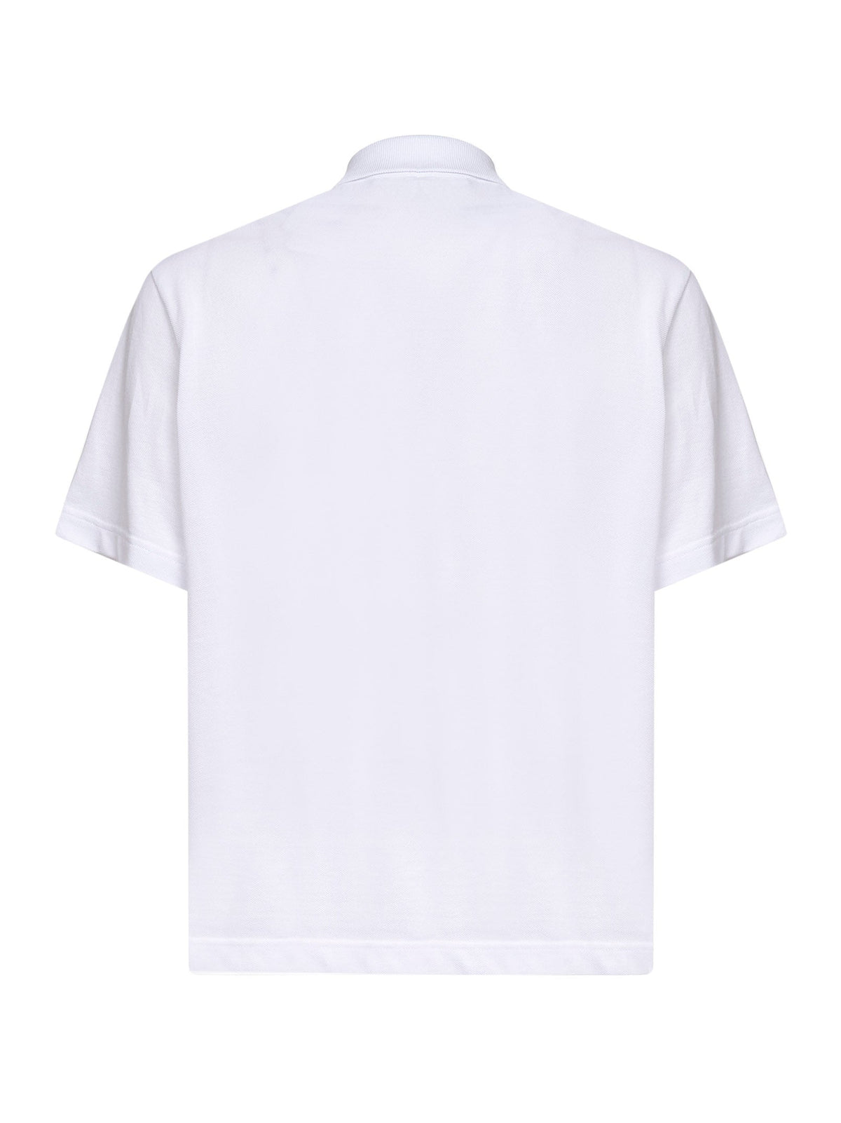 Moncler Men White Cotton Pique Logo Polo Shirt