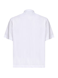 Moncler Men White Cotton Pique Logo Polo Shirt