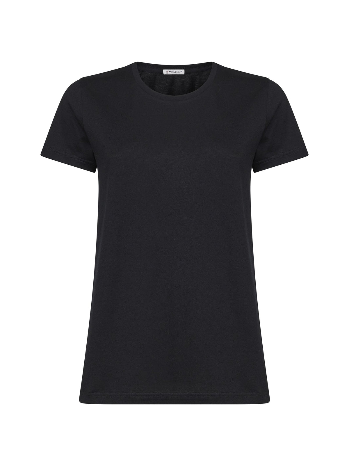 MONCLER Moncler Women Black Cotton Jersey Logo Patch T-Shirt