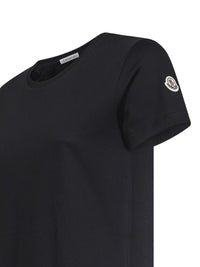 MONCLER Moncler Women Black Cotton Jersey Logo Patch T-Shirt