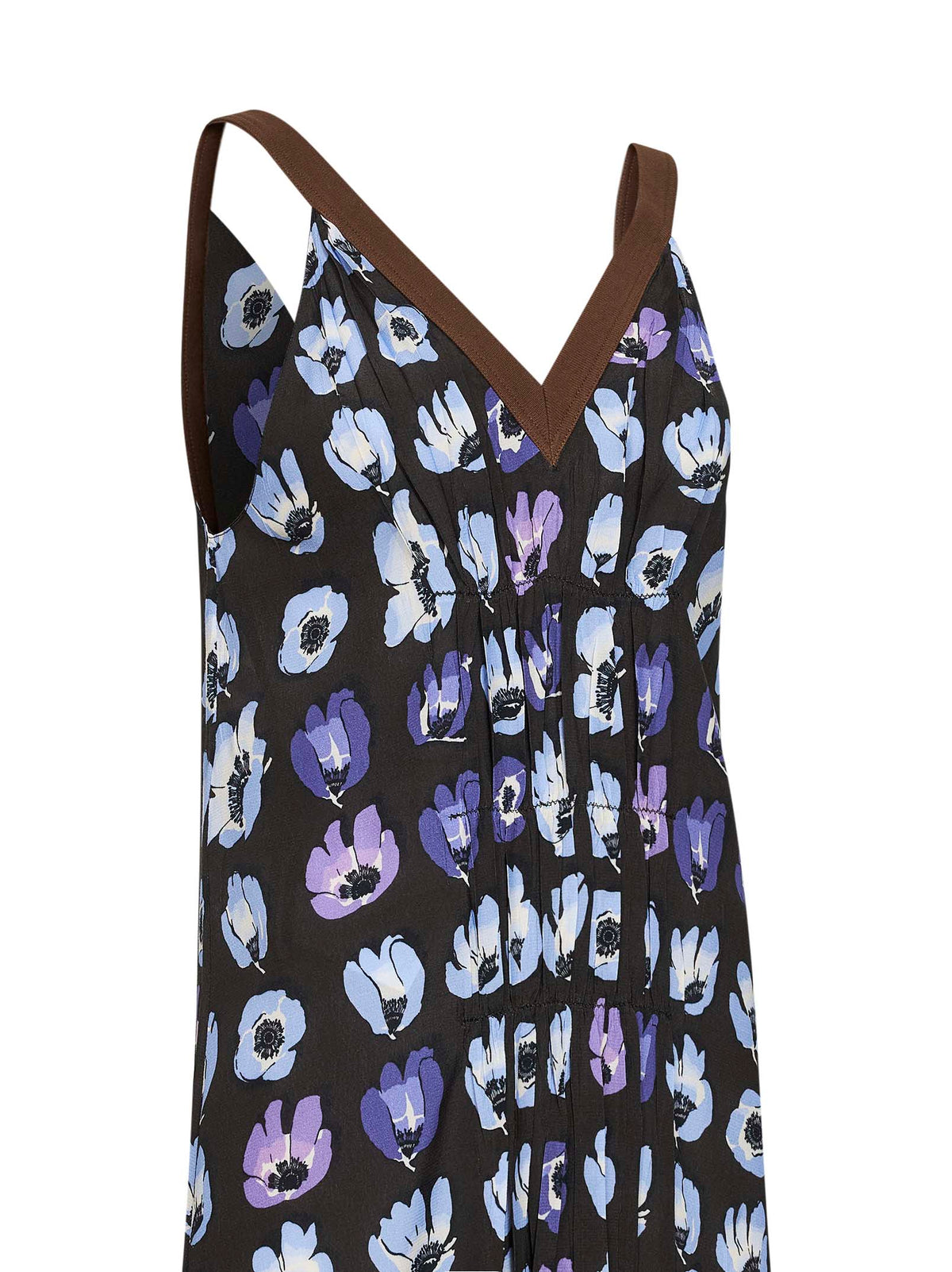 Prada Abbigliamento Women Purple Viscose Printed Midi Dress